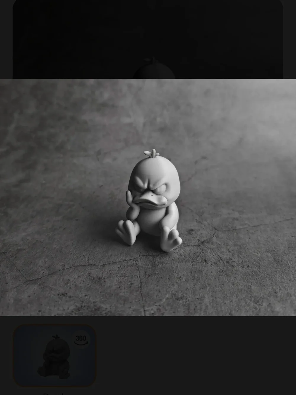 3D Printed Moody Little Duck Figurine